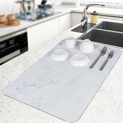 Miniatura 1 de TCASH Tapete de secado de platos para encimera de cocina, 24 x 16 pulgadas, tapete de drenaje súper absorbente, almohadilla antideslizante para