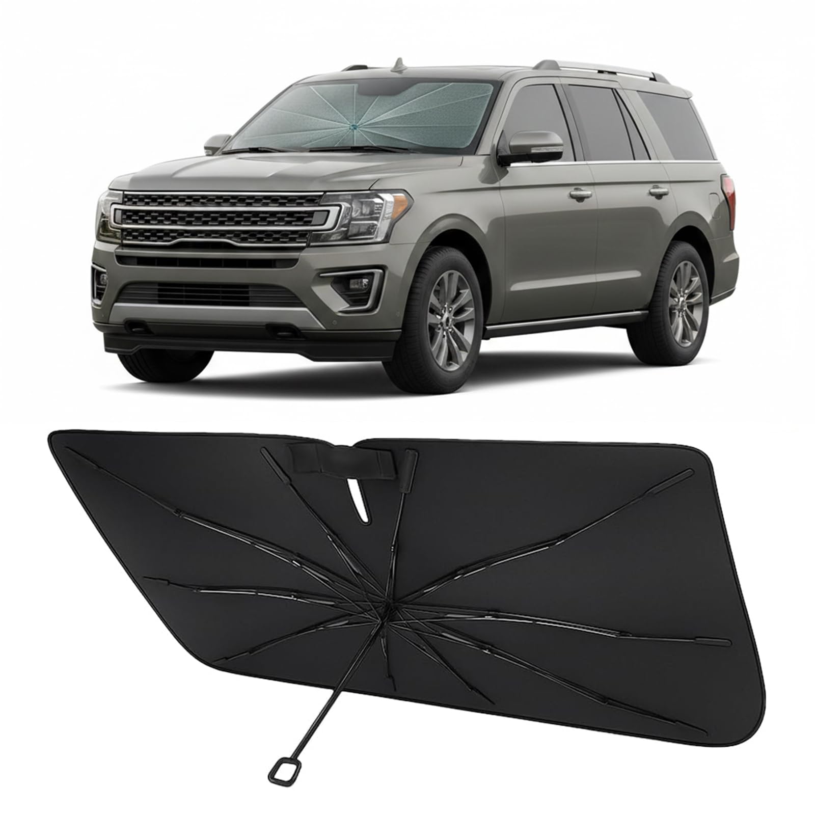 Proadsy Custom Fit 2018-2026 Ford Expedition Windshield Sun Shade Umbrella