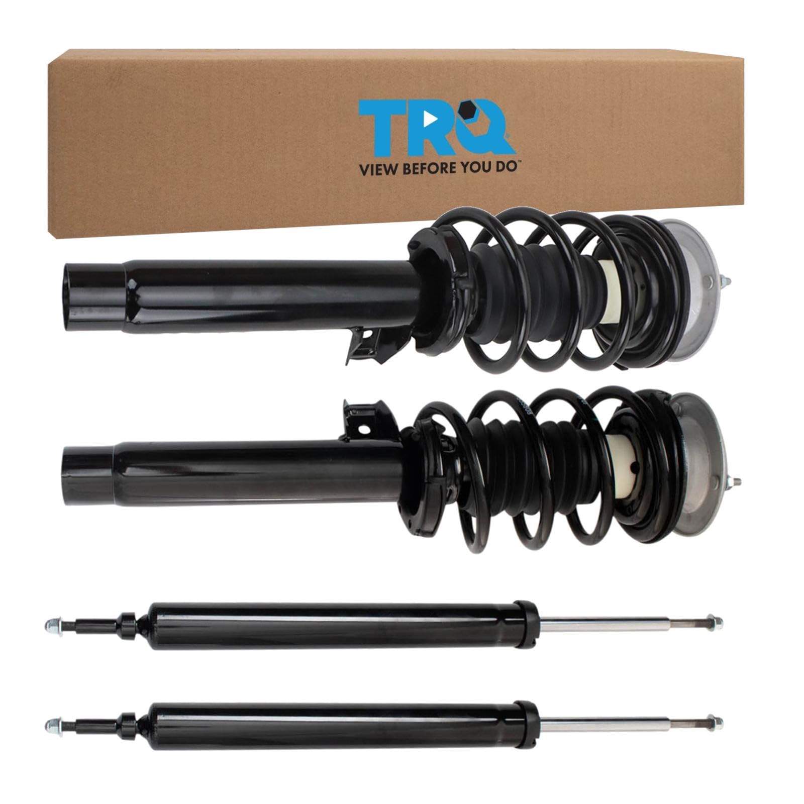 TRQ Front and Rear Complete Strut Assembly &amp; Shock Absorber Kit Complete Strut &amp; Coil Spring Assembly Compatible with 2013-2015 BMW X1