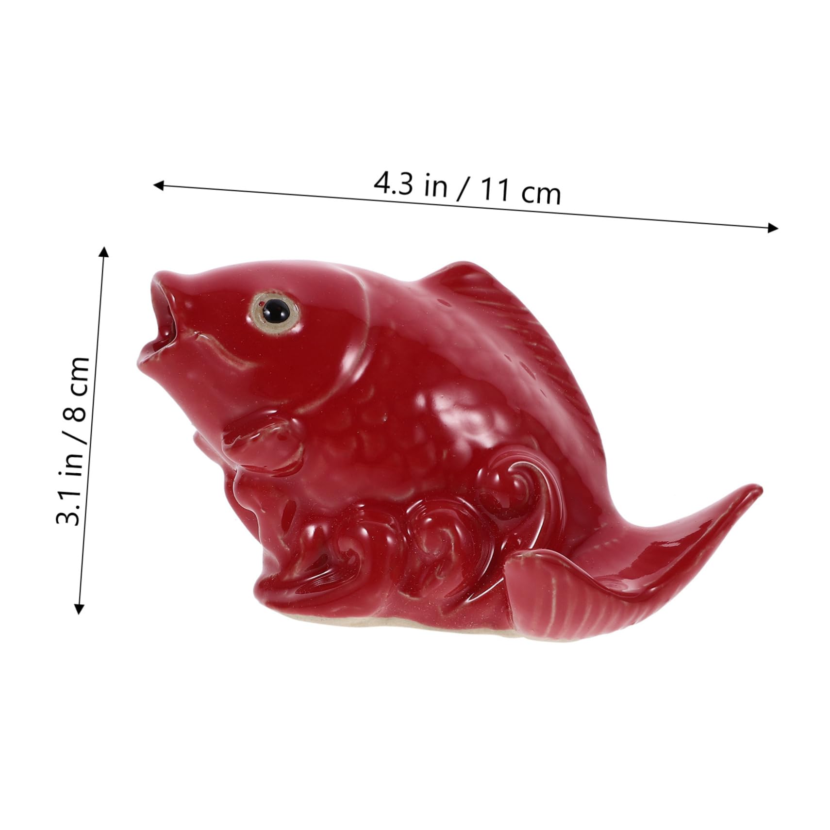 SOLUSTRE Unique Ceramic Fish Decor Garden Water Fountain Nozzle Realistic Carp Statue for Outdoor Indoor Decor