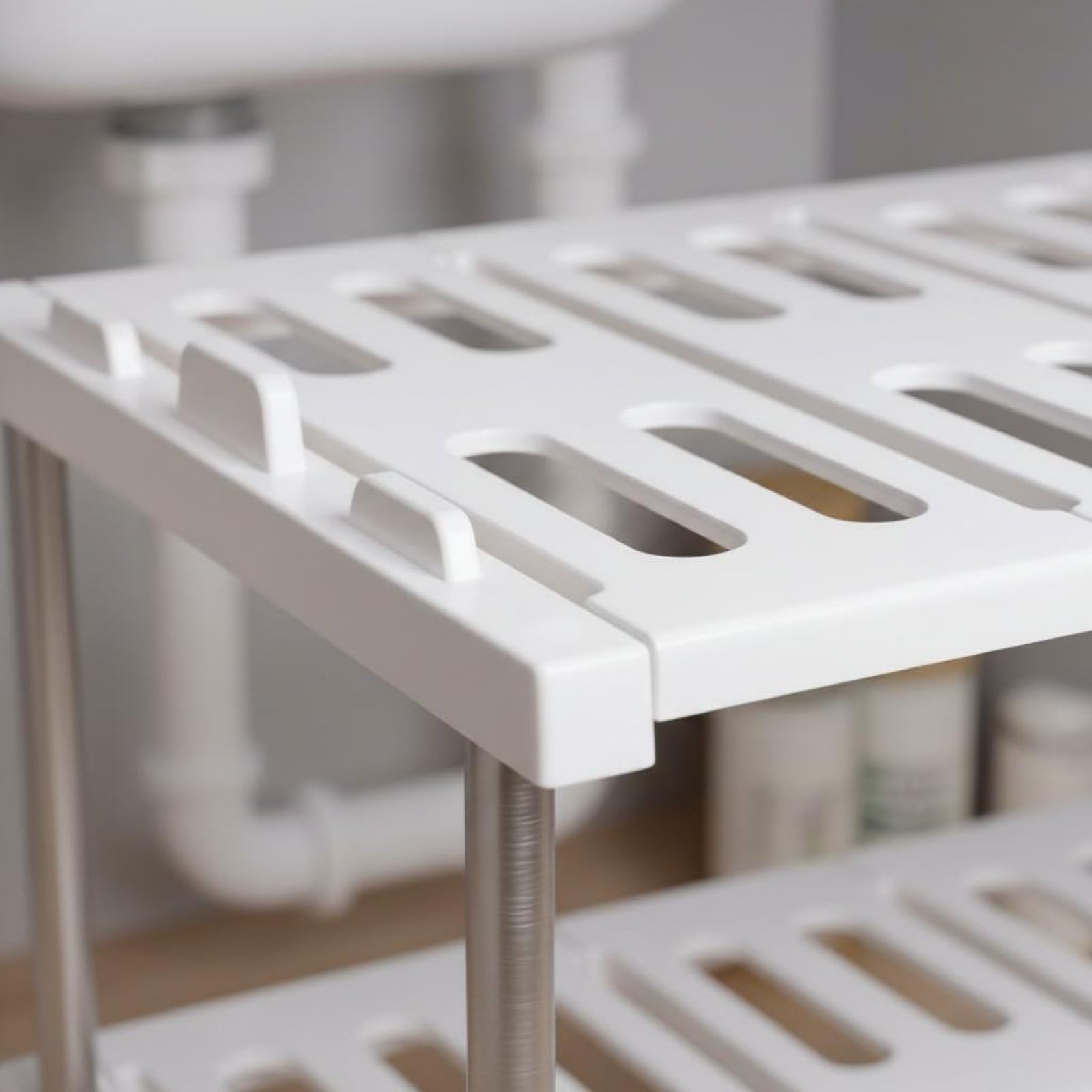 Scaffale da Cucina Ripiegabile Scaffale da Armadio Ripiano Sovrapponibile in Acciaio Inox 304 Antiruggine Pieghevole Adatto per Lavello Cucina Domestica Freezer, 75x30x26cm, Impilabile