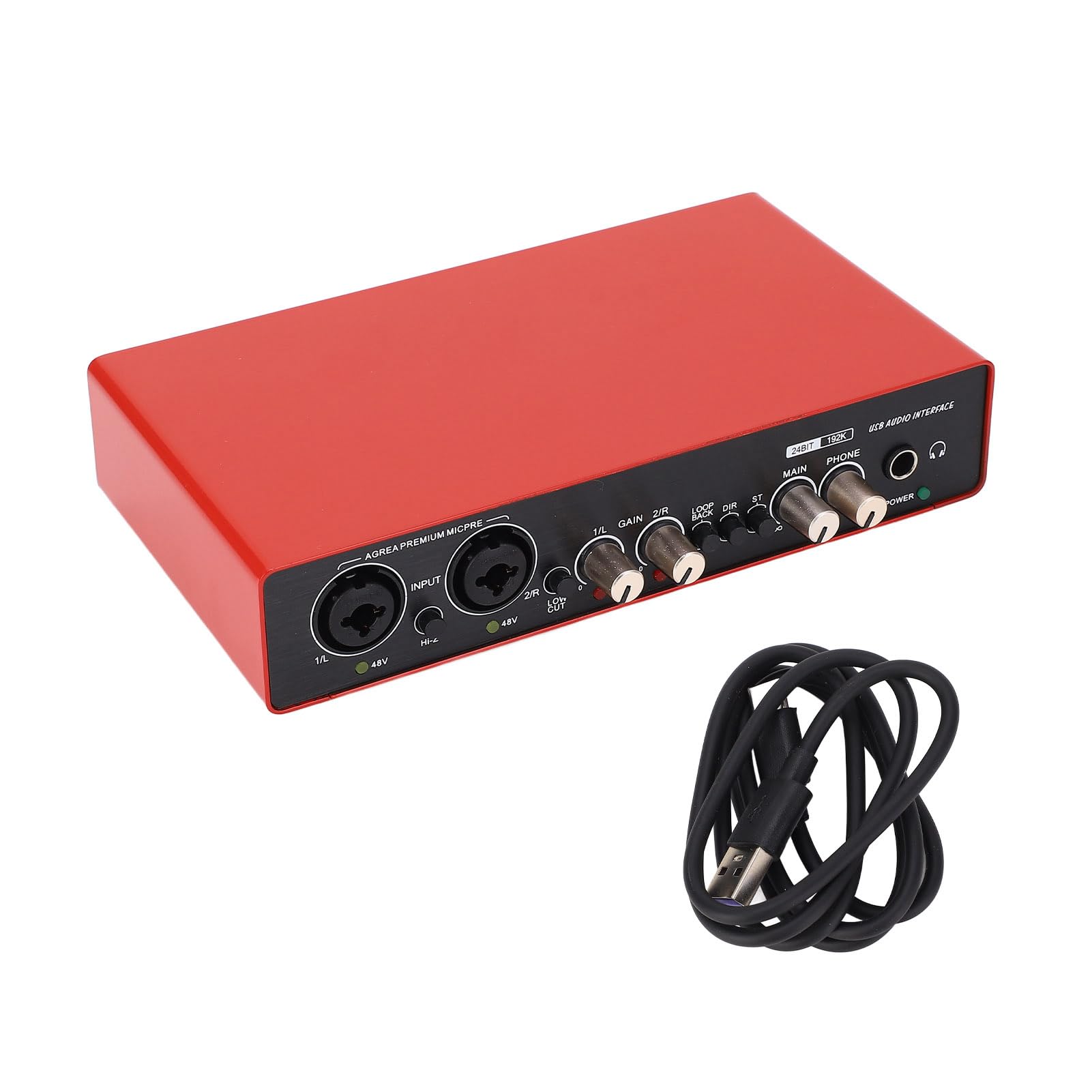 KIMISS Mezclador de Audio Profesional Tarjeta de Sonido en Vivo USB Rojo Mini USB Mezclador Digital Computadora Guitarra Grabación de Teléfono Móvil Canto en Vivo Tarjeta de Sonido