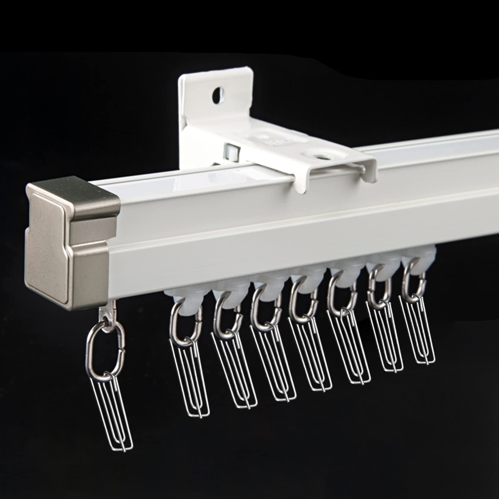 SFNIOKFG Heavy Duty Curtain Track System, Shower Curtain Rods Set Ceiling Mount/Wall Mounted, Bendable Curtain Rail for RV/Bay Window, 3ft - 26ft Long (Color : Wall Mount, Size : 400cm/13ft