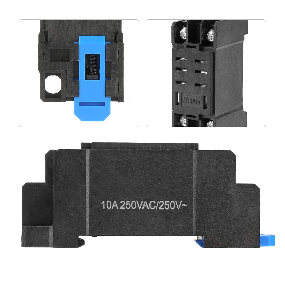 Zócalo de Base de Relé 8 Pines Zócalo de Base de Relé de Potencia para Relé de Tiempo JQX-13F LY2N-J HH62P