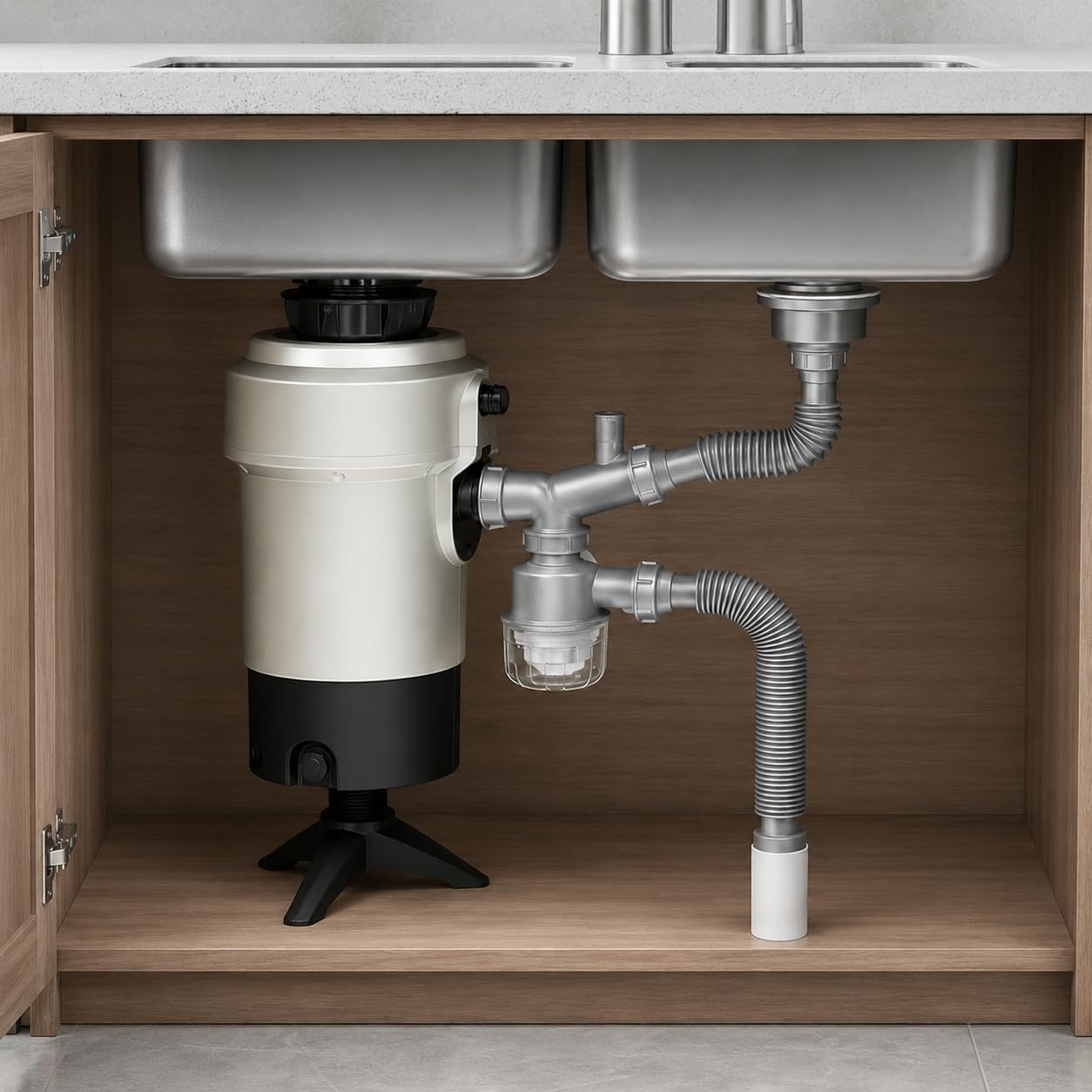 Kit Scarico Lavello per InSinkErator Model 45, Tubo Doppia Vasca
