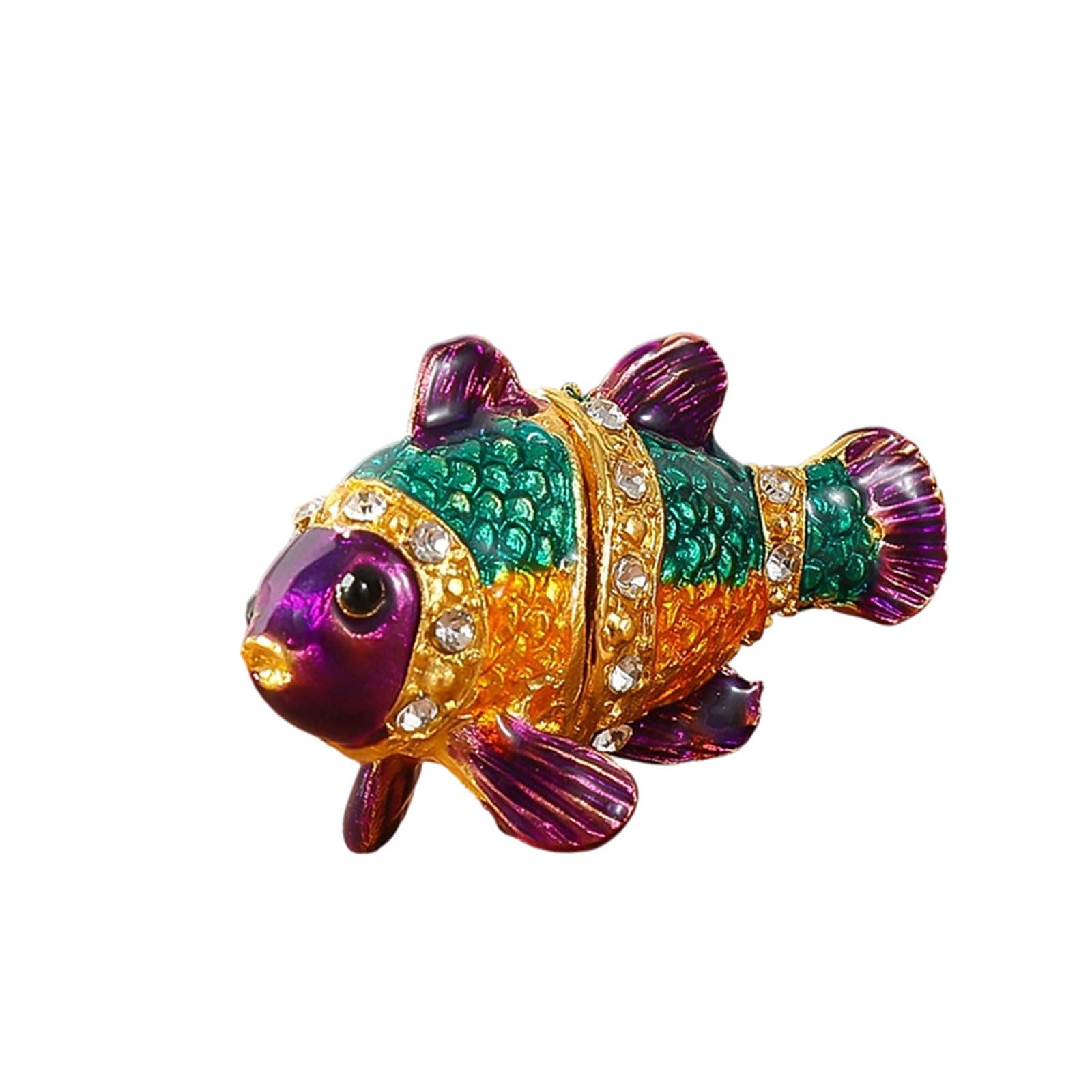 Kaeltsyn Artistic European Styles Fish Shape Jewelry Container for Storing Valuables and Enhancing Interior Fish Jewelry Box