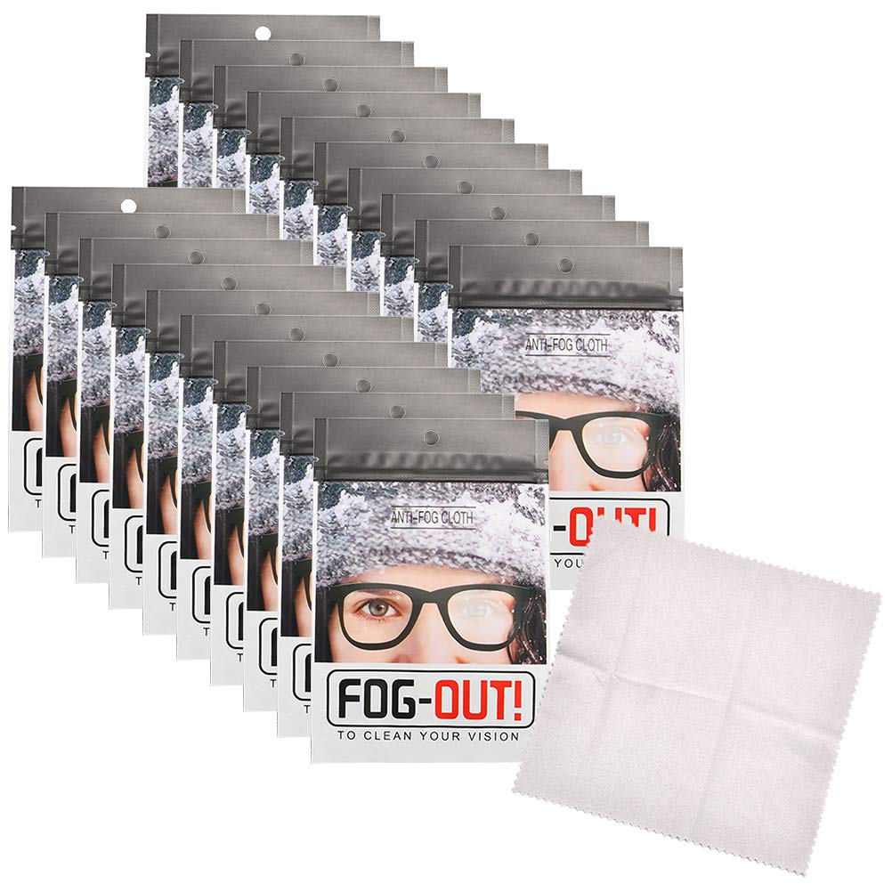 PUZOU 20 Pieces Anti-Fog Wipes for Goggles, Nano Tech Demister Wipes Reusable Suede Demister Cloth for Goggles Swimming Goggles Camera Lenses