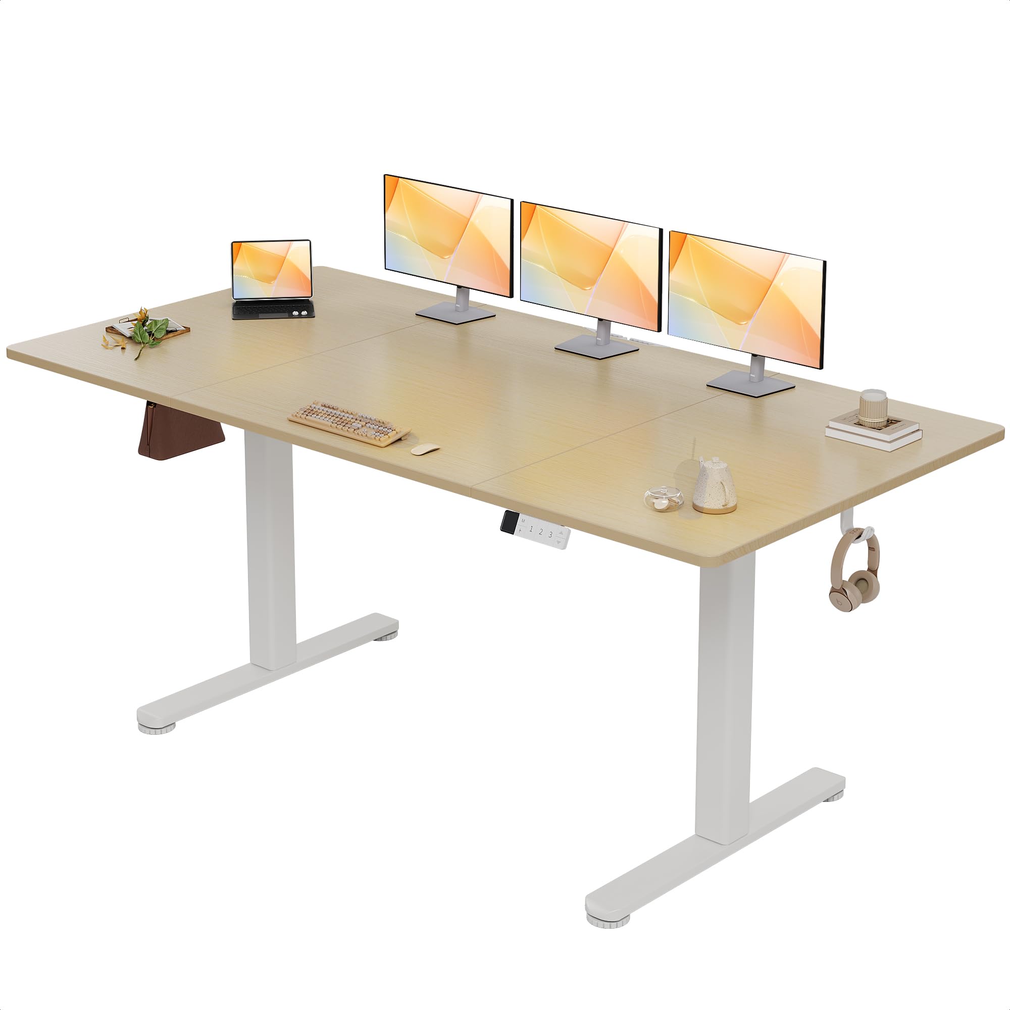 Bureau assis debout 160x80 cm Claiks réglable électriquement pour soulager votre dos au bureau