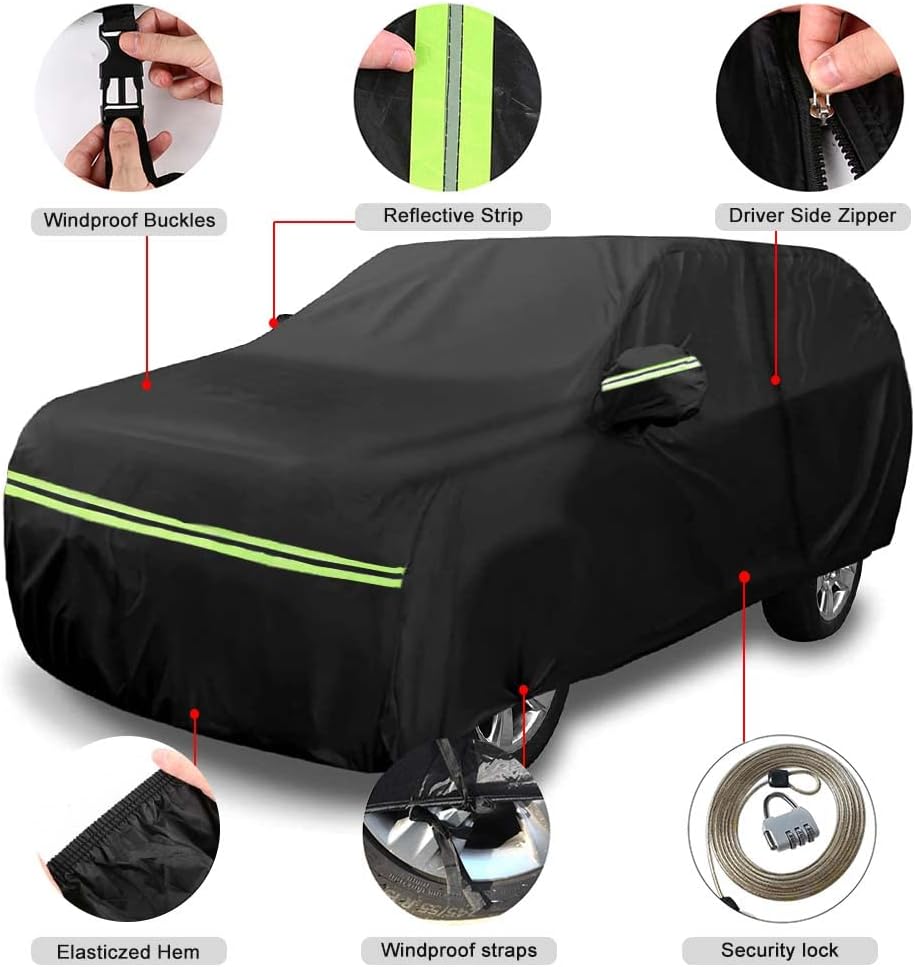 Waterproof Car Cover Replace for 2021-2025 Hyundai Genesis GV70, 6 Layers All Weather Car Covers with Door Zipper & Windproof Bands for Snow Rain Dust Hail Protection (GV70)