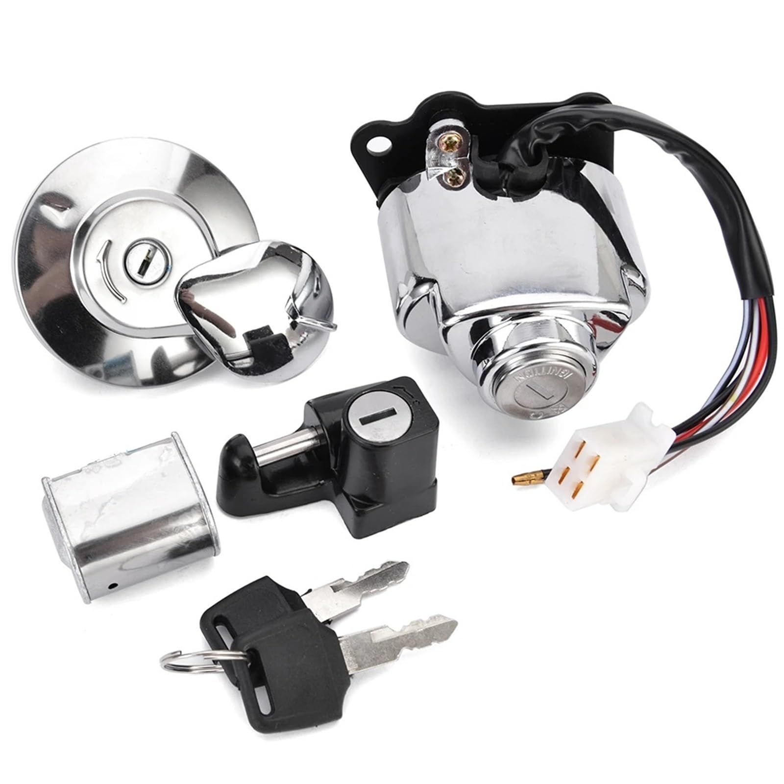 Moto Chiave Accensione Compatibile Con VT250 Per Magna 250 Per Steed 400 Set Di Interruttori Di Accensione Per Motociclette Set Di Chiavi Di Blocco Per Interruttore Di Avviamento E Accensione