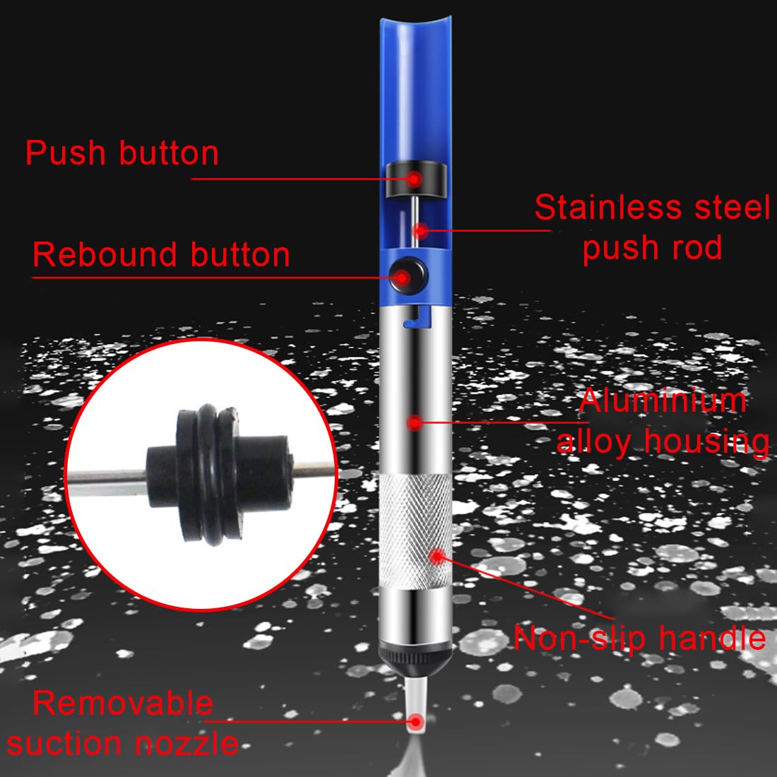 2 Pezzi Pompe Dissaldanti, Succhia Stagno, Pompa Dissaldante Professionale per l'aspirazione di Stagno di Saldatura liquido, Accessorio Indispensabile per Saldatore Professionale