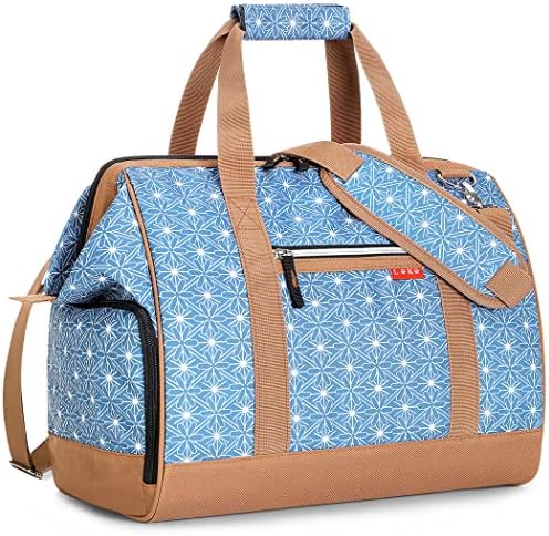 Lekesky Reisetasche Damen, Weekender Damen Klein mit Schuhfach, Großes Öffnungsdesign, 33L Kliniktasche Geburt für Reisen, Airline, Arbeit, Strand oder Freizeit (Blaue Sterne)