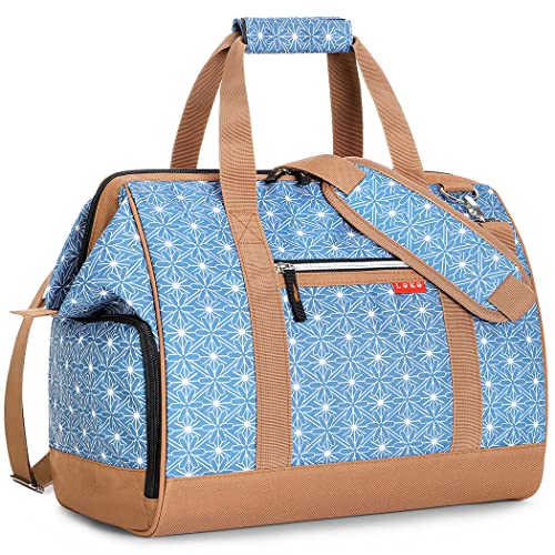 Lekesky - Sac de voyage Weekender pour femme - Petit sac de sport - Avec compartiment à chaussures, Étoiles bleues., 33L