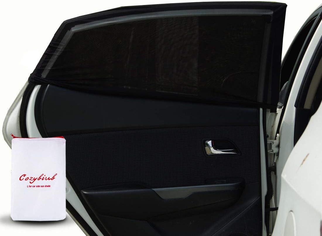 Premium 2 Pack Car Side Window Sun Shades Protects Baby,Kids from Sun Burn, Heats and UV Rays,Pets L Size Cover Windows Up to 44x23 Inch,Fits Small Medium and SUVS (Not Include RV)