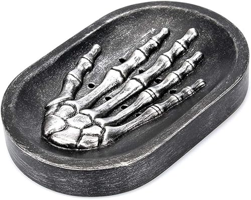 Tvoip Jabonera de resina con esqueleto, para jabón, drenaje de agua, soporte para jabón, lavabo de baño, jabonera de mano fantasma, mejoras