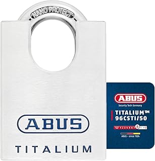 ABUS Vorhängeschloss Titalium 96CSTI/50 - Aluminium, Bügelschutz, Level 8