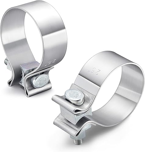 Abrazadera de escape de banda estrecha  abrazadera de tubo repetible y fiable, fácil de desmontar e instalar, ideal para tubo de escape, punta de