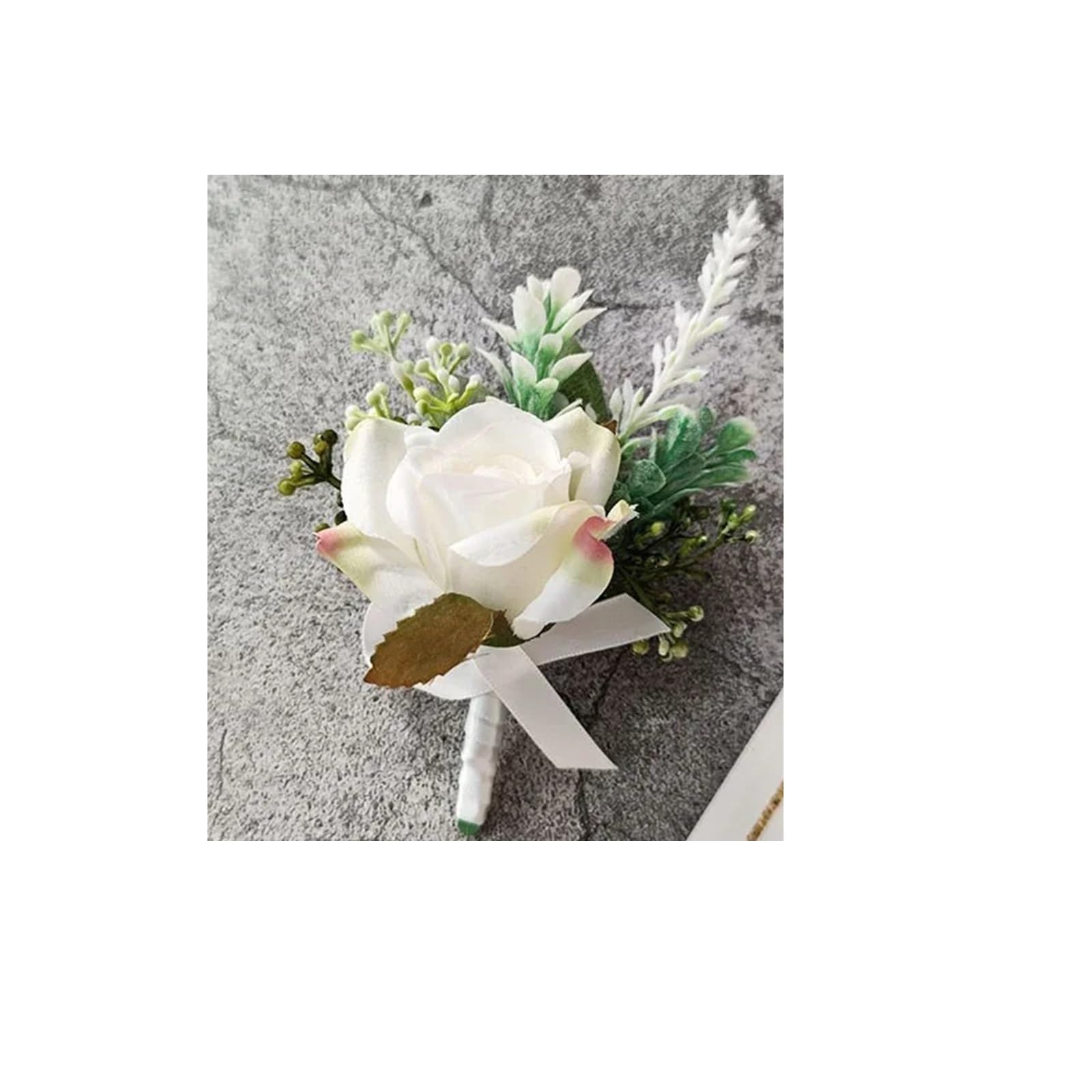 Handgelenk Corsage Bräutigam Corsage Hochzeit Boutonniere Rosa Rose Brosche Blumen Seide Anstecknadel Knopfloch Boutonniere for Gäste Ehe Zubehör(Boutonniere C)