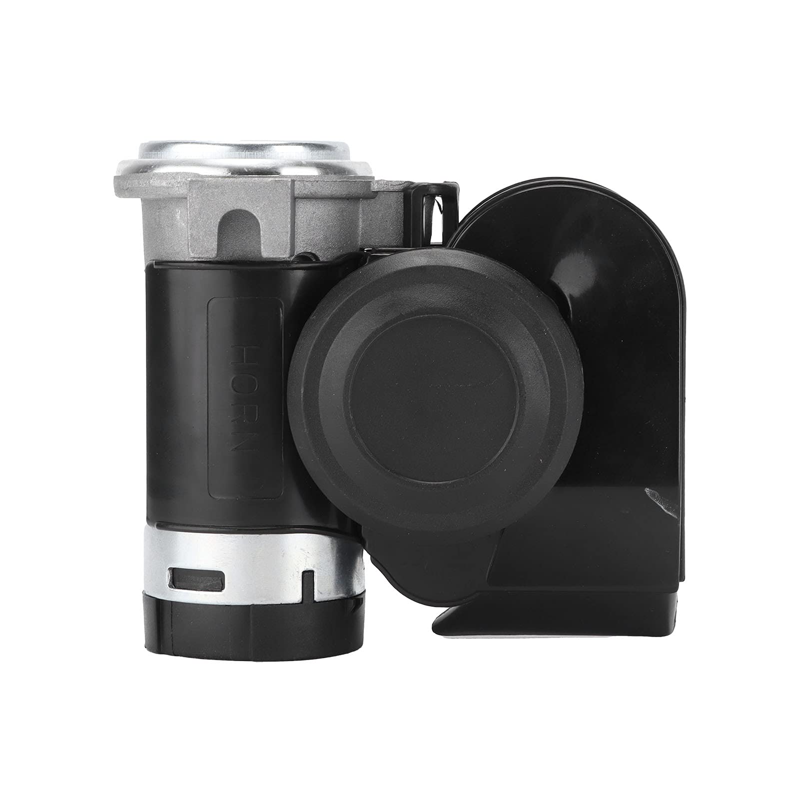 Bocina de aire eléctrica de doble tono, súper ruidosa, 12 V, 125 dB, 600 Hz, altavoz de sonido, compresor de una pieza de aluminio ABS con kit de relé de 4 pines para coche,