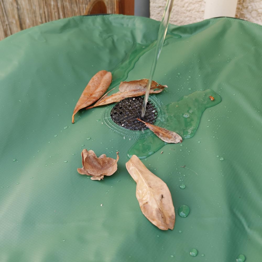 Oxeo Réservoir récupérateur eaux de Pluie 300 litres cuve Souple PVC armé - Pliable - avec Robinet et Soupape de Décharge - Filtre