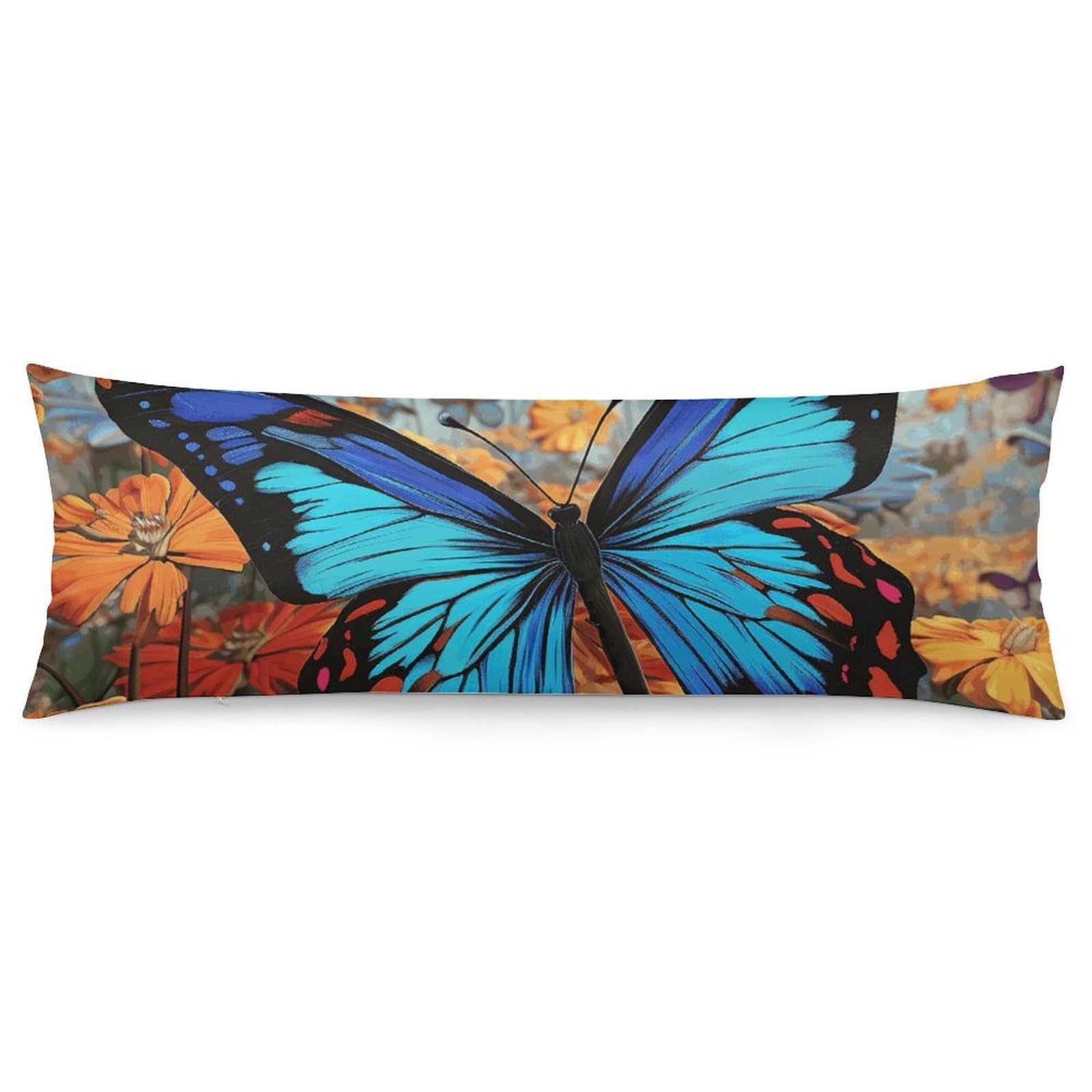 2 Pack Pillow Cases for Hair and Skin, Soft Breathable Pillow Case Covers with Hidden Zipper, Big Butterfly Pillowcase 20"x54" Pillow Covers for Sleeping Gift