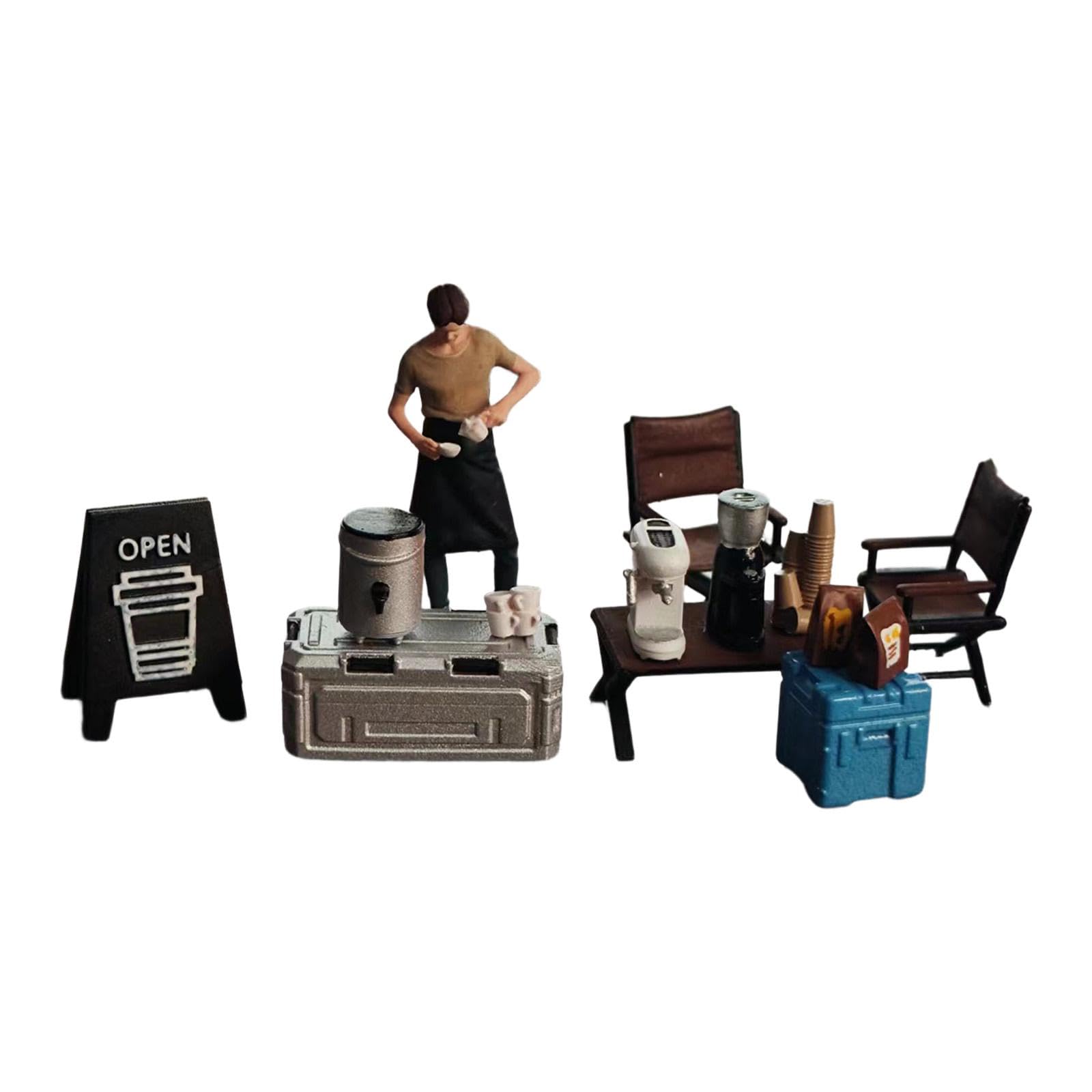 Amazon.co.jp: TISHITA 1/64スケール コーヒー屋台セット ミニチュア