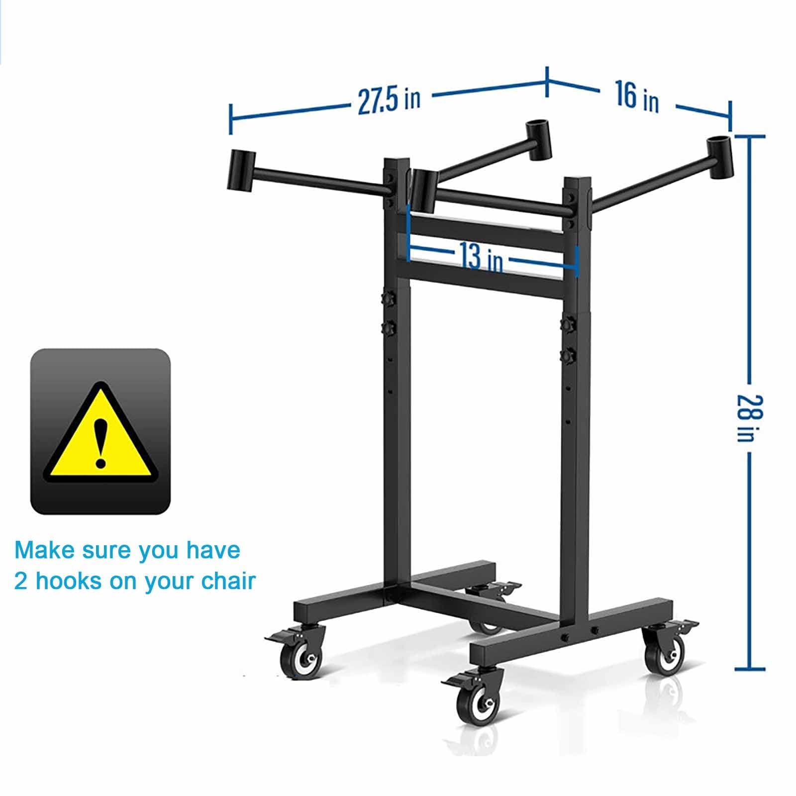 Plegable Resistente para sillas con Ruedas con Bloqueo de 360° Capacidad para 12 sillas para facilitar su Transporte y Almacenamiento.