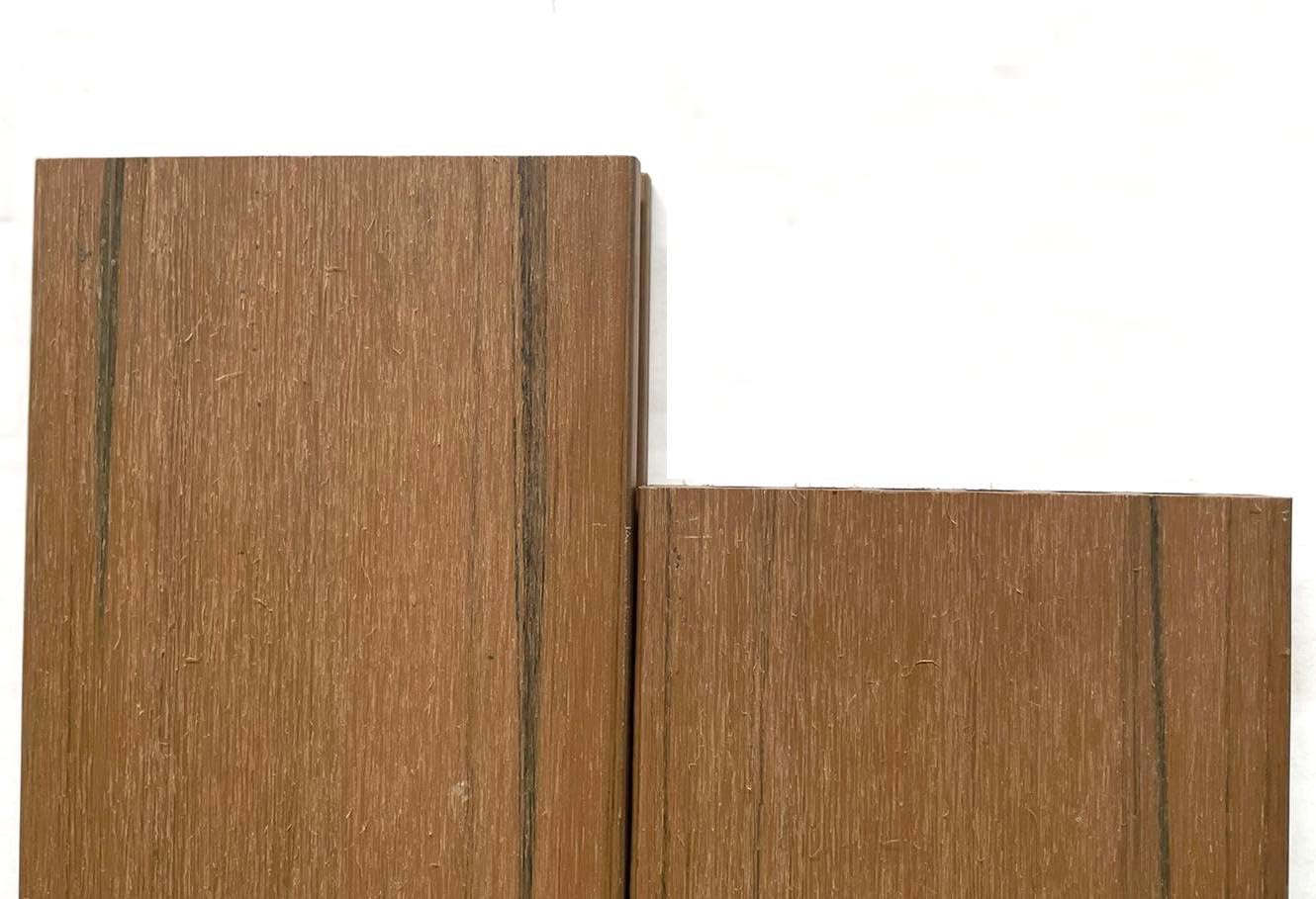 Kit doghe da esterno in wpc teak con clip fissaggio 0,96x0,138 Cm