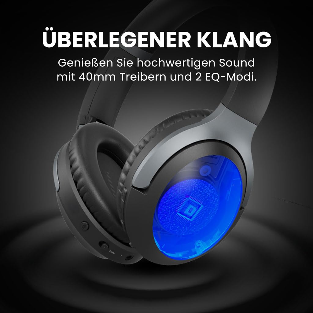 Avantalk Aria Podio 3 – Multipoint Bluetooth Kabellos Headset mit abnehmbarem Noise-Cancelling Mikrofon & Sidetone für klare Anrufe, PC & Smartphone, EQ-Sound, 55h Akku, Ladebasis, große Ohrmuscheln
