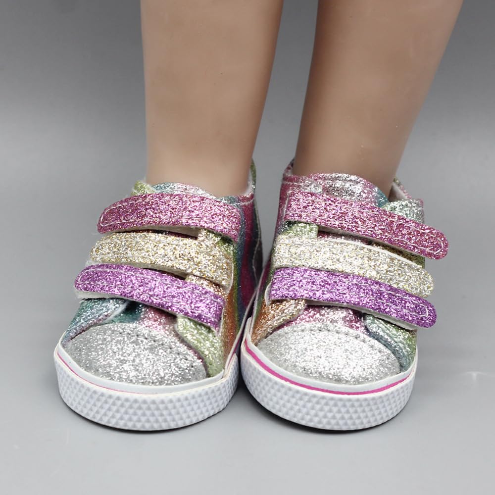 10 par 18-calowych butów dla lalek, BOSOIRSOU 7 cm, buty do tańca, sandały, codzienne buty płócienne, odpowiednie do 45 cm, lalka amerykańska dziewczyna akcesoria
