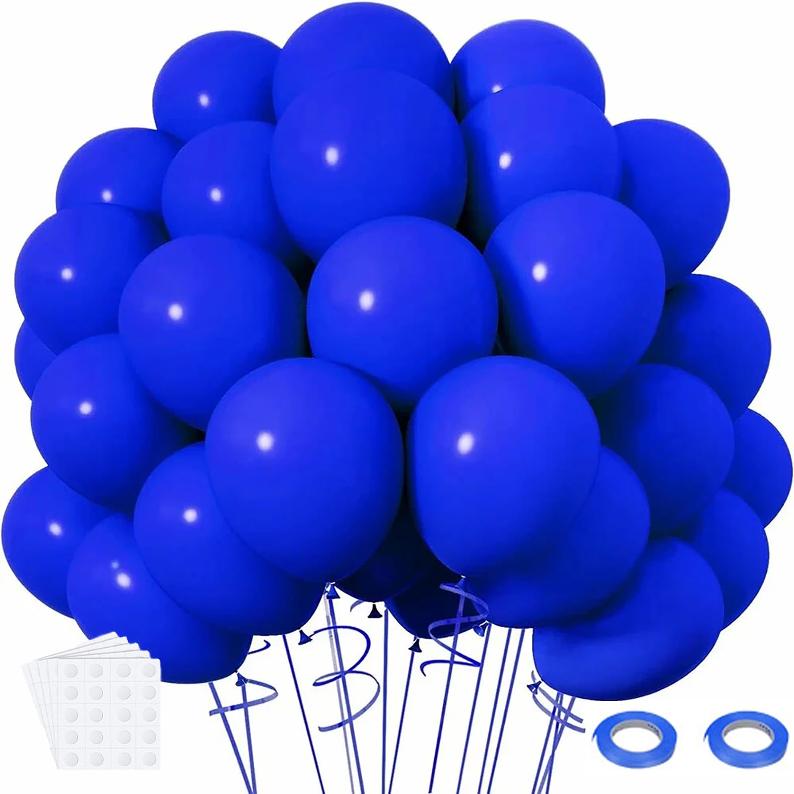 Blue Balloons 120 Pcs 12 Inch Round Latex Party Pastel Balloons (Blue) โ image 1
