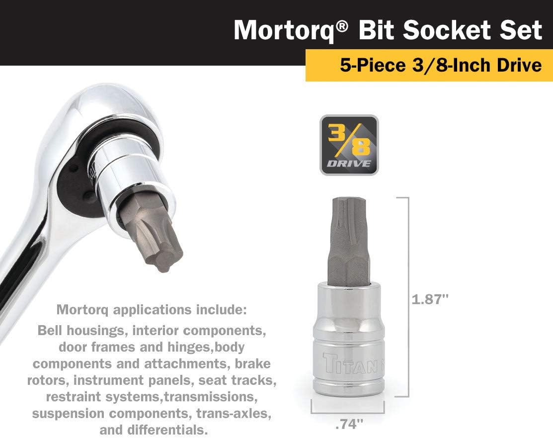 Titan 68965 5-Piece 3/8-Inch Drive Mortorq Bit Socket