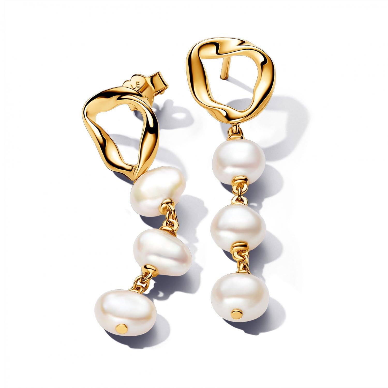 Pandora Organisch Geformter Kreis & Barocke Behandelte Süßwasserzuchtperlen Ohrhänger 263263C01 Earrings