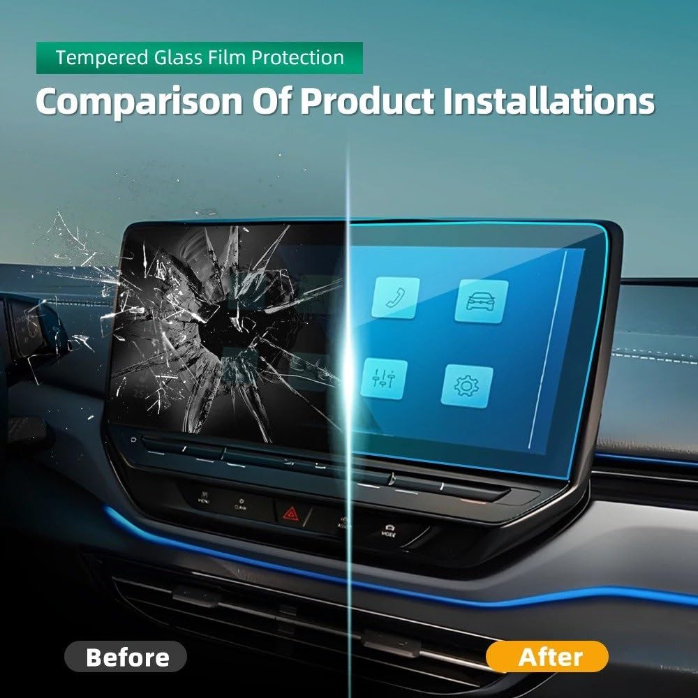 Navigation Displayschutz Für VW Für ID.4 ID4 X 2021-2023 Auto Center Konsole GPS Navigation Display-schutzfolie Display Gehärtetes Glas Film Schutz Displayschutzfolie(1 Set)
