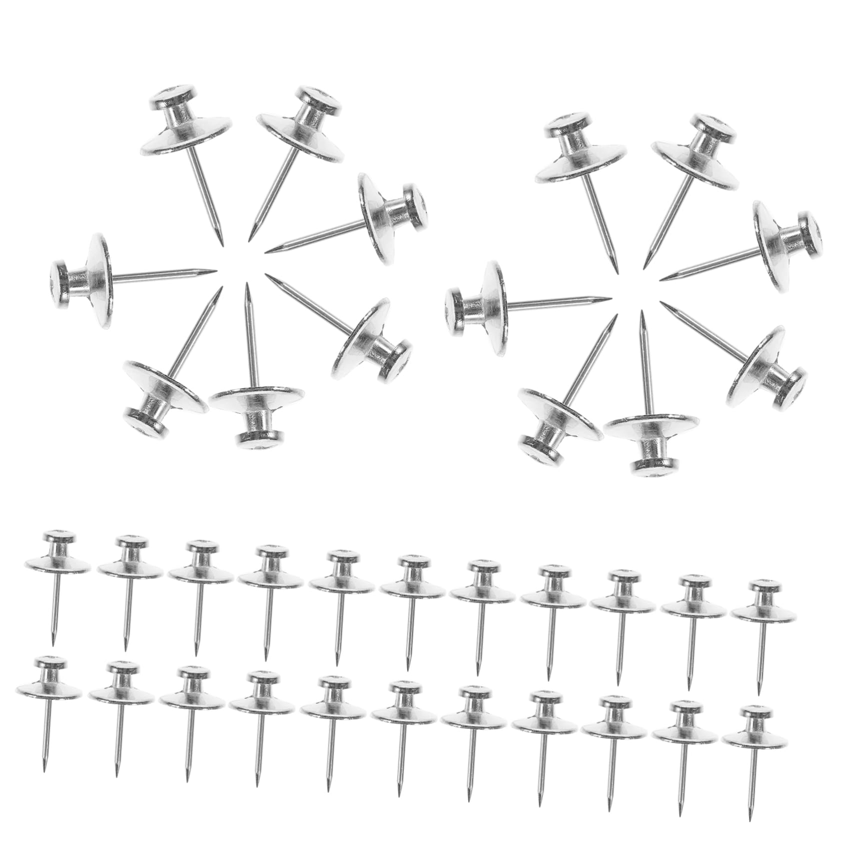 DOITOOL 5 Sätze Reißzwecke Aus Metall Thumbtacks Korkboard Stecknadeln Für Die Karte Bulletin -Brett Korkplatte Kompakter Druckstift Zarte Reißnägel Zinklegierung Silber 30 Stück * 5