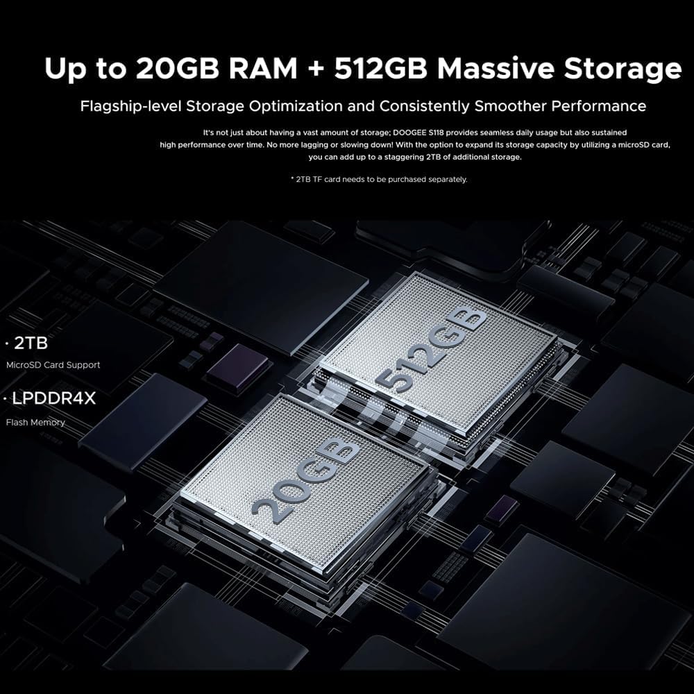 S118 (2024), Helio G99 20GB + 512GB, Batteria 10800mAh / 33W, Rugged 4G Téléphones Portables Débloqués, 50MP (Infrarossi 12MP)+ 8MP + 32MP Smartphones, Android 14 6,58 pollici, NFC Rouge