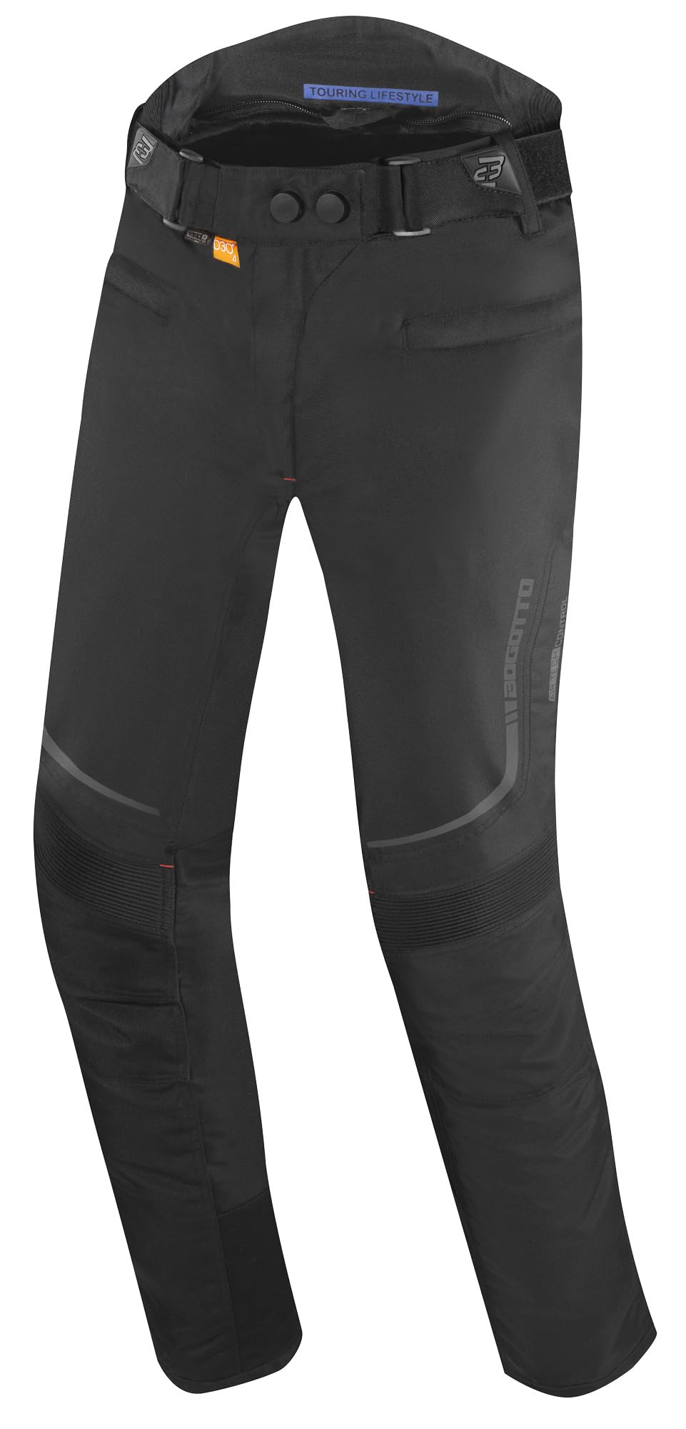 Bogotto Azury 2in1 wodoodporne damskie motocyklowe spodnie tekstylne, czarny, XS