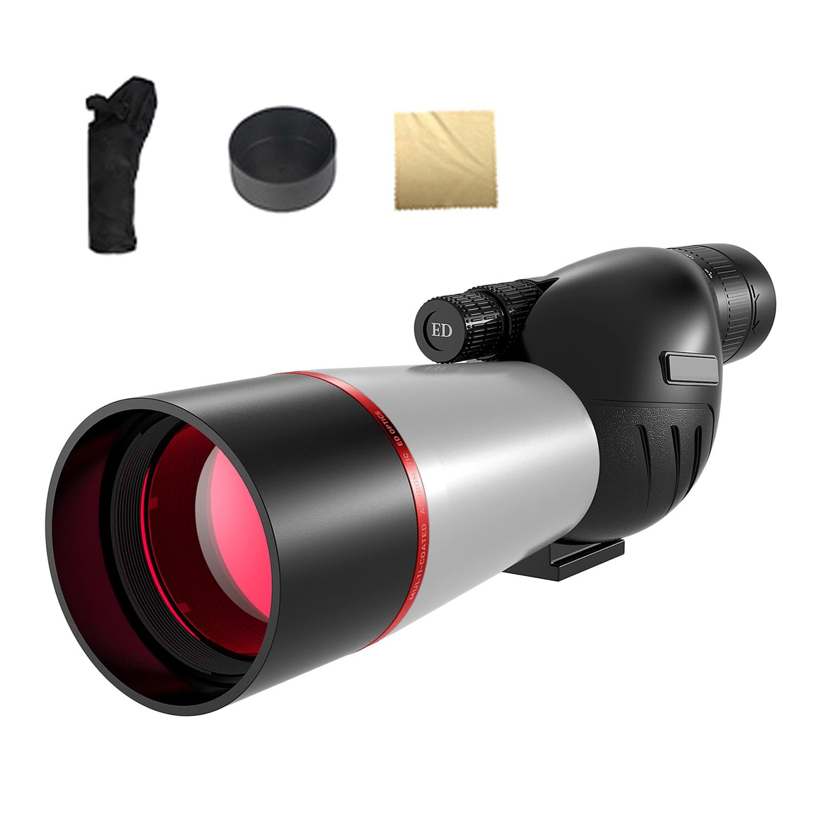 High-Powered Spotting Scope for Nature Enthusiasts, Black White