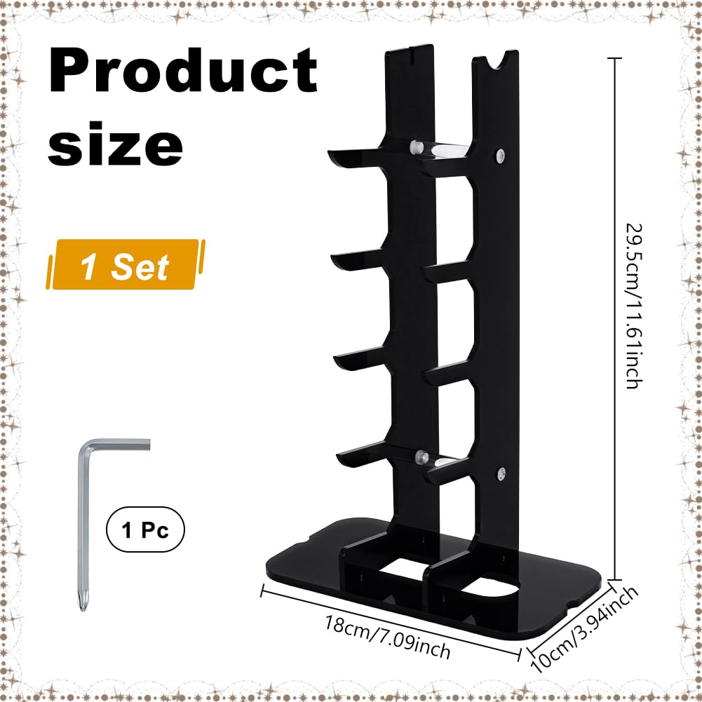 UNICRAFTALE Support de Présentation en Acrylique Noir à 5 Niveaux Porte Couteaux de Poche Porte Couteaux Pliant Étui de Présentation Présentoir de Collection pour Couteaux pour Collection 18x10x29.5cm