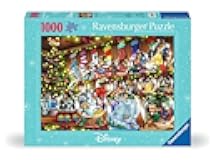 Ravensburger - Disney Christmas - 1000 Piece Jigsaw Puzzle - Dazzling Snow Globes with Cinderella, Snow White, Mickey Mouse, and More - Premium Quality - Ages 12+
