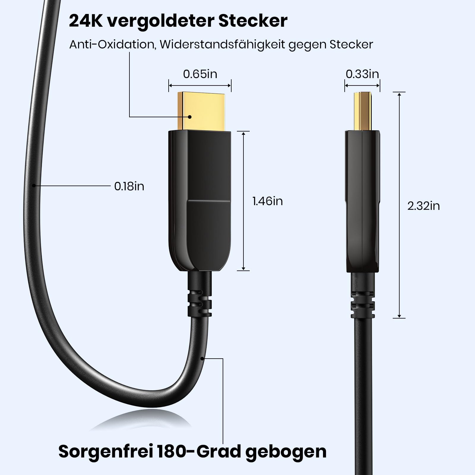 CABLE HDMI de fibra óptica 8k 10M, cable de fibra óptica HDMI 2.1 de 48gbps de ultra alta velocidad, soporte 8K@60Hz Y 4K@120Hz HD R (alto rango dinámico) dinámico, EARC