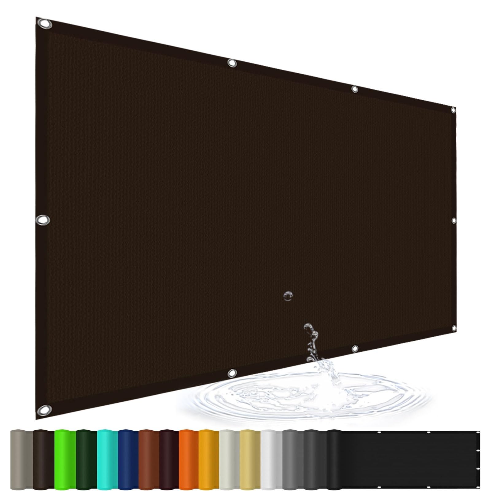 Filet d'ombrage protection solaire UV rectangulaire marron avec oeillets