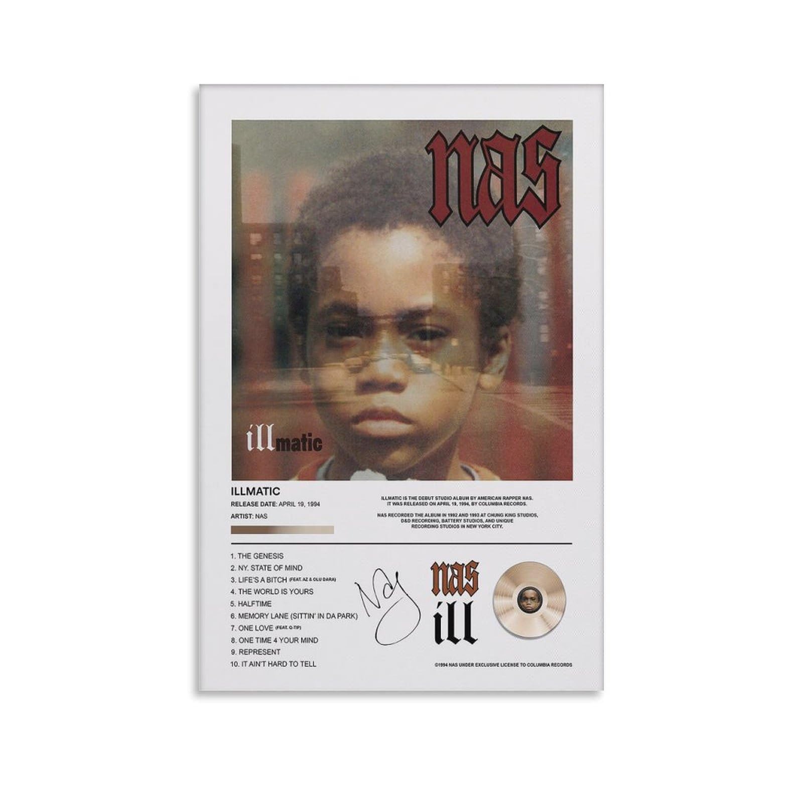 Amazon.com: LPCDFKKG Nas ILLMATIC Album Poster Canvas Poster