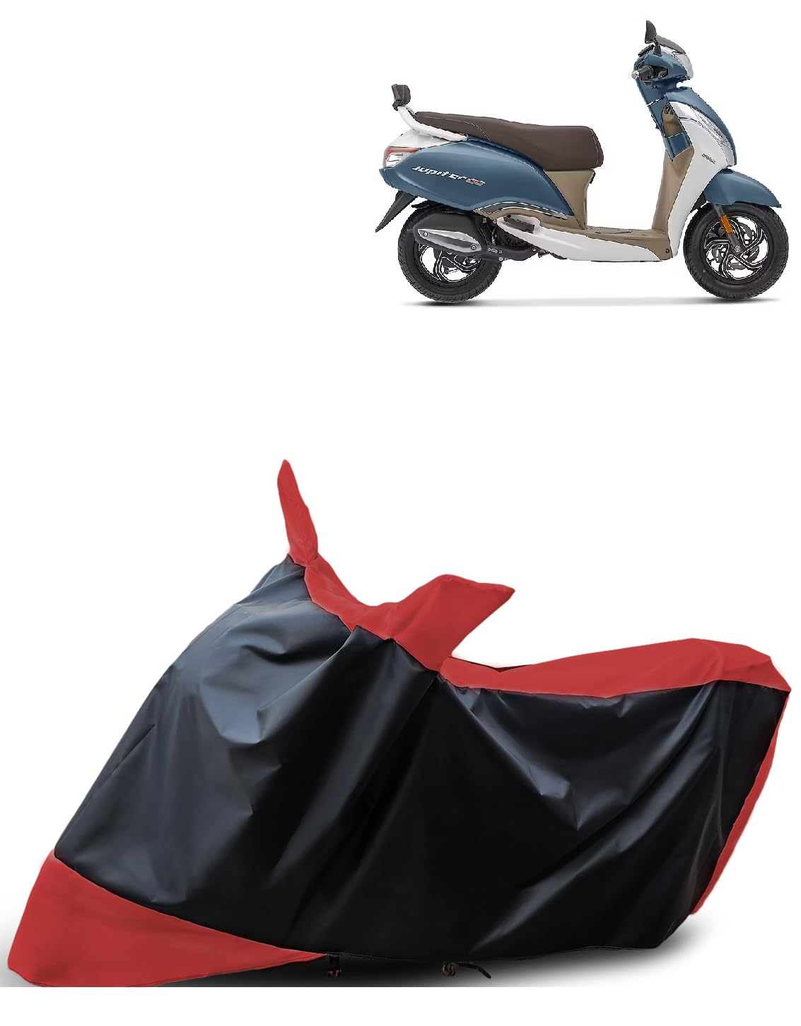 NEXTON Waterproof Scooty Cover for TVS Jupiter 125 with Mirror Pockets (for All TVS Jupiter Old and NEW Models) Heavy-Duty Belt & Buckle Lock Triple Stitching All Weather Protection-image-22
