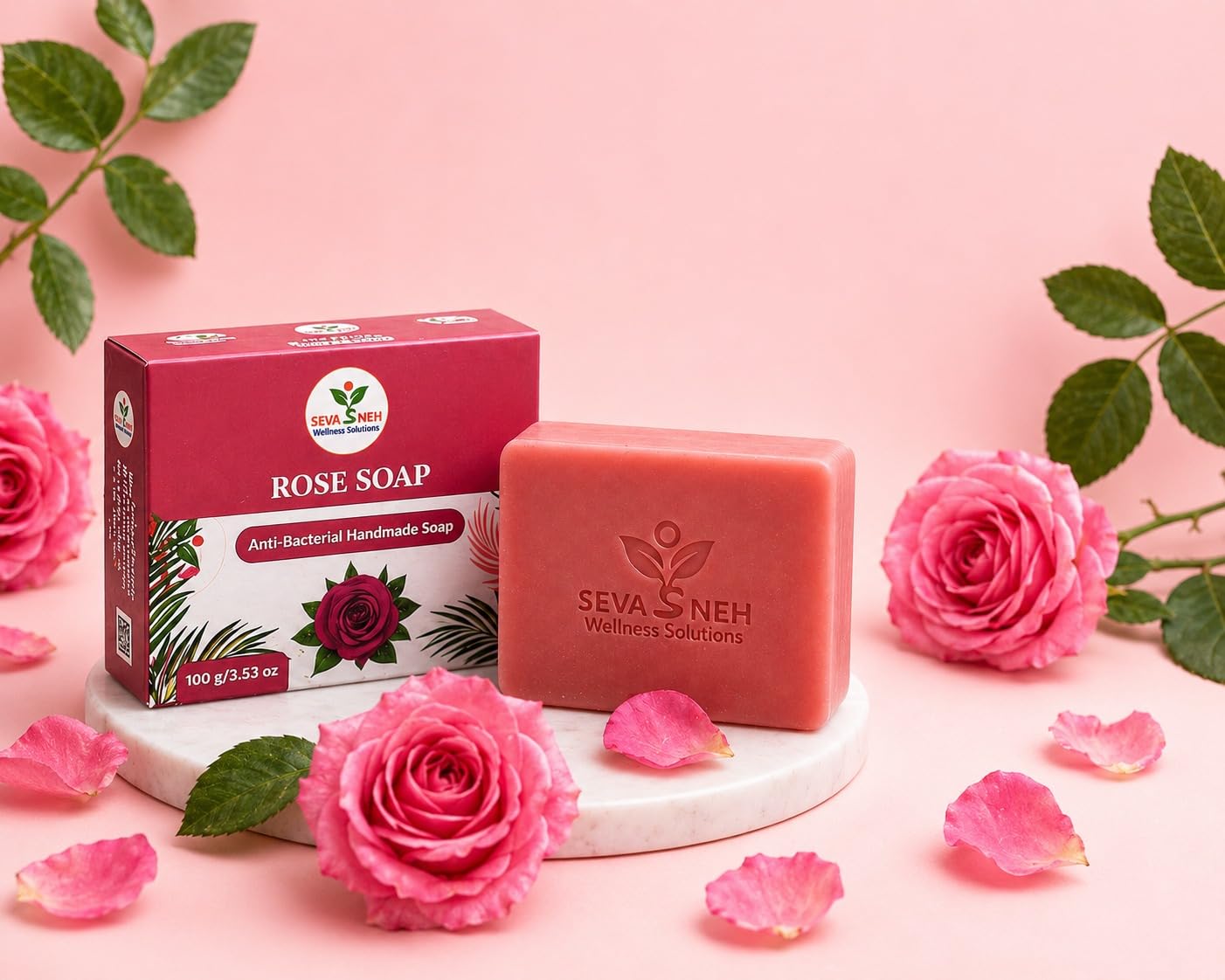 Buy Rose Handmade Soap 100g for Men & Women | Anti-Bacterial Bath