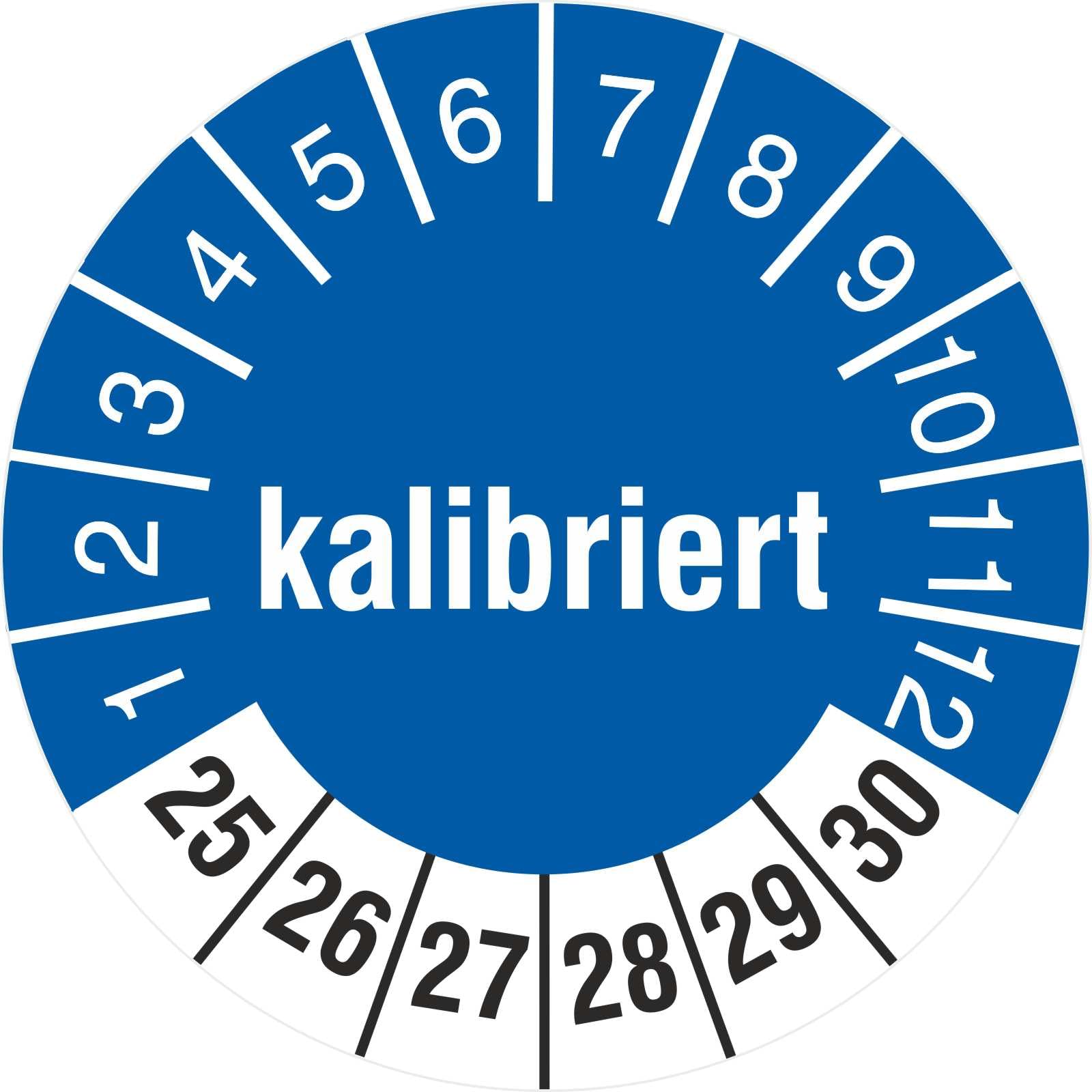 500 Prüfetiketten kalibriert 30 mm 2025-2030 Aufkleber Prüfplaketten