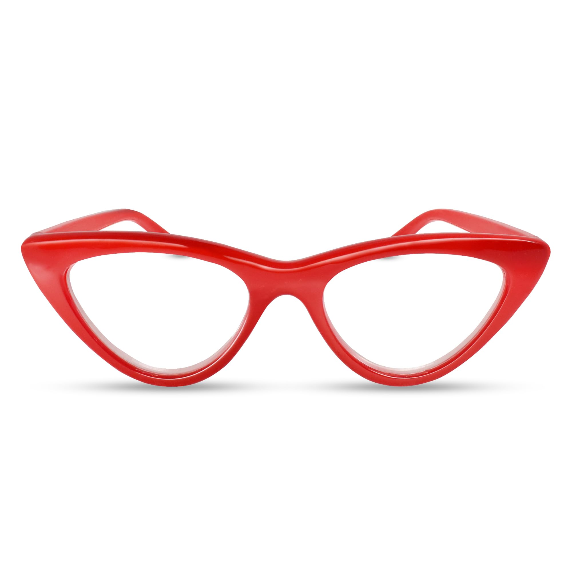 2SeeLife Premium Cat Eye TR-90 Reading Glasses for Women – Narrow–Medium Fit, Sturdy Frame, Spring Hinges, Stylish Readers, Red, +1.50