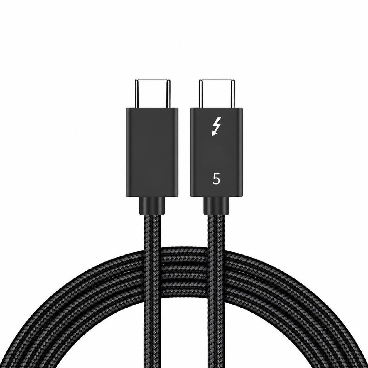 Wefly Thunderbolt 5 Cable – 80Gbps, 16K@30Hz, Dual 8K@60Hz. 4K@120Hz, 240W PD Fast Charging (48V/5A), Intel Certified E-Marker, Compatible with Mac Book, Windows, & Thunderbolt Devices | 1 Meter-image-1