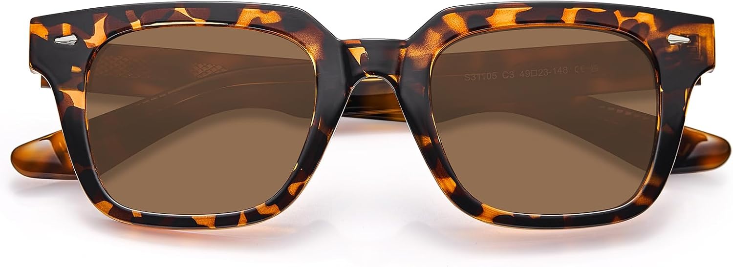 CARFIA Acetate Polarized Sunglasses for Men UV400 Protection Classic Vintage Anti-Glare Lens Driving Outdoor Sun Glasses - Image 8