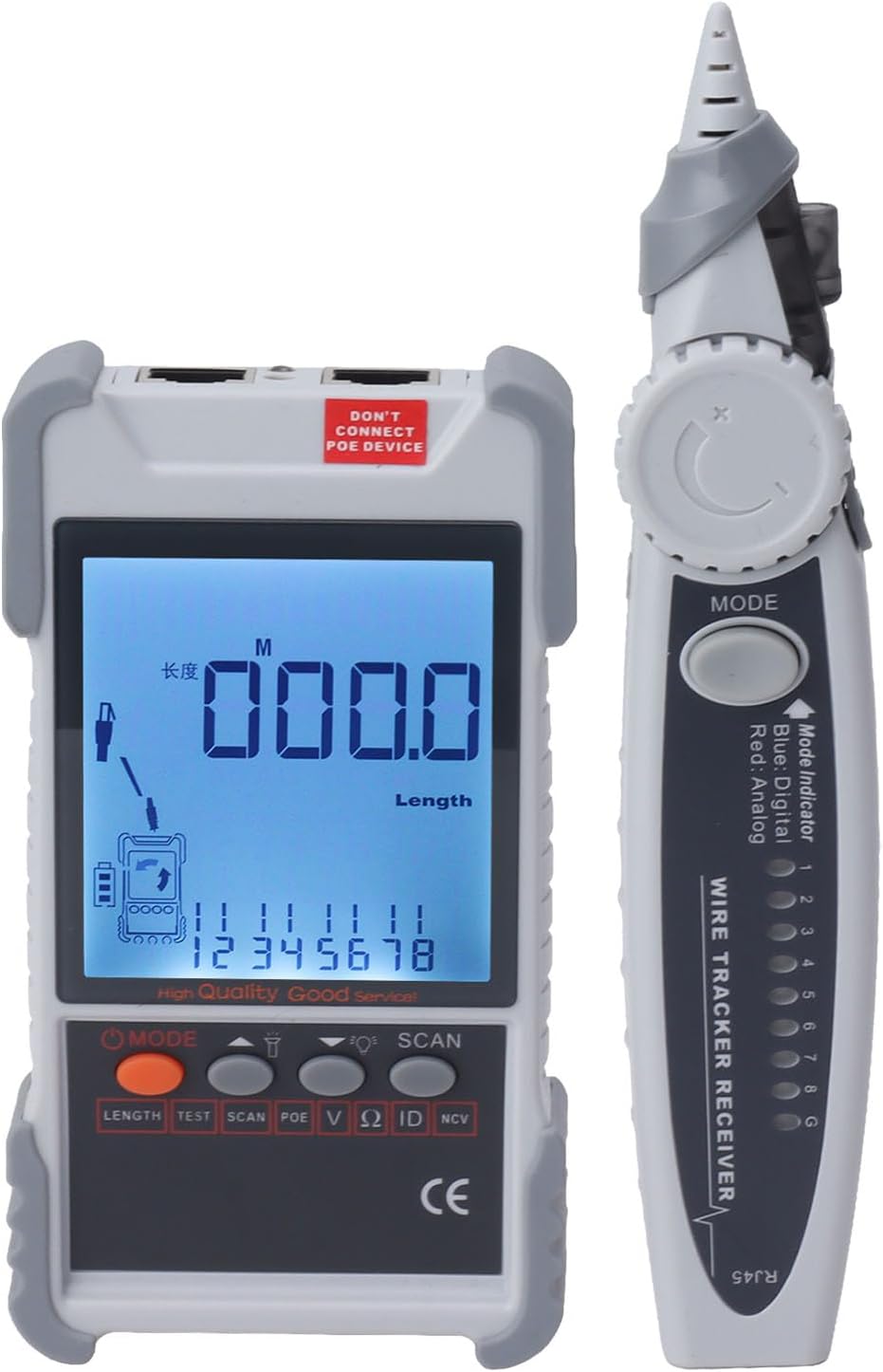 Network Cable Tester, 2 in 1 POE Test Line Finder Network Cable Tester Multimeter